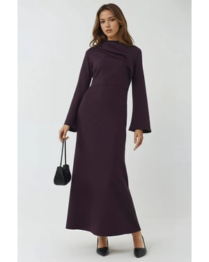 Drapé Gedetailleerde Maxi Jurk