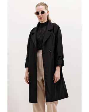 Gepolsterd Dubbelzijdig Trenchcoat