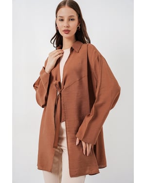 Kimonojasje met lange mouwen en strikdetail