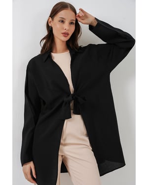 Kimonojack met Lange Mouwen en Strikdetails