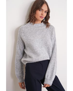 Ontspannen Pas Crew Neck Dikke Brei Trui