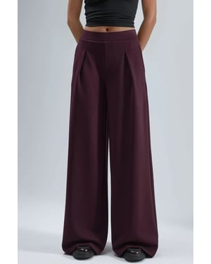Elastische Taille Geplooide Palazzo Broek