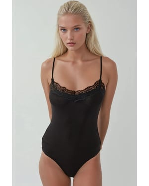 Kant V-hals Slanke Pasvorm Romper