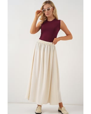 Maxi Rok met Elastische Taille