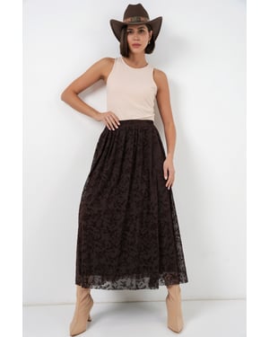 Hoge Taille Bloemige Maxi Rok