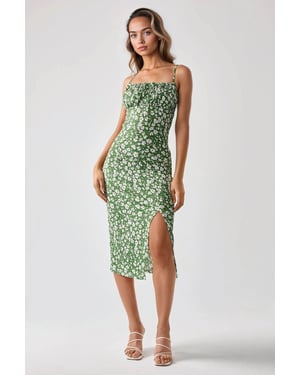 Allover Bloemenprint Bodycon Midi-jurk met Splits