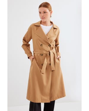 Dubbelbreasted Lange Trenchcoat