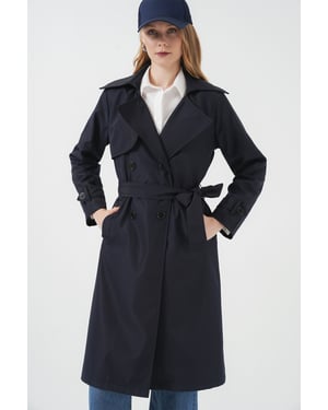 Dubbelzijdige Lange Trenchcoat