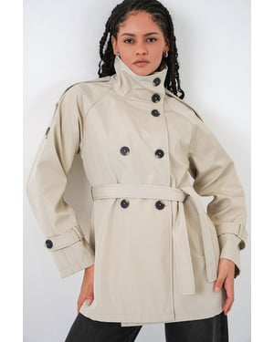 Reguliere Pasvorm Trenchcoat met Jassenkraag