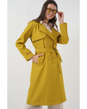 Dubbelbreasted Lange Trenchcoat