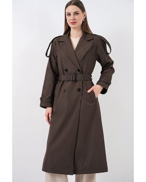 Dubbelbreasted Lange Trenchcoat