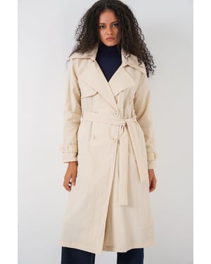 Dubbelzijdige Lange Trenchcoat met Zakjes
