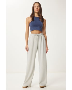Wijde Pijpen Sweatpants met Koord Taille