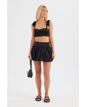 Lieve hals crop top met een strikdetail
