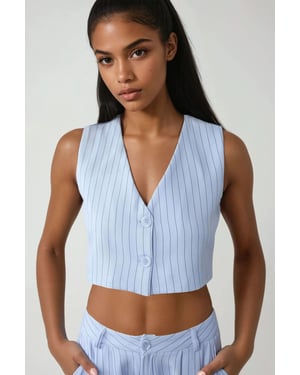 Pika Collectie Getailleerd Gestreept Cropped Top