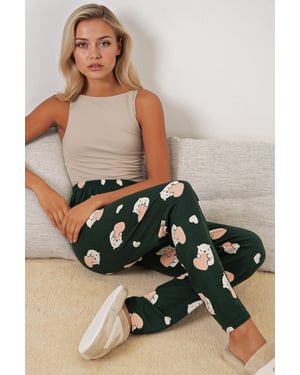 Gemusterde Middelhoge Lounge Broek