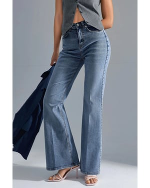 SQUALO Hoge Taille Flare Jeans