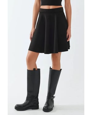 Hoge Taille Faux Suède Minirok met Ritsluiting