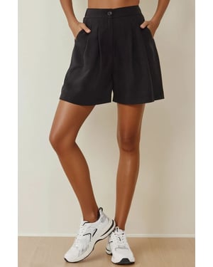 Hoge Taille Geplooide Lyocell Zachte Touch Shorts