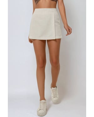 Textuur Linnen Voel Mini Skorts