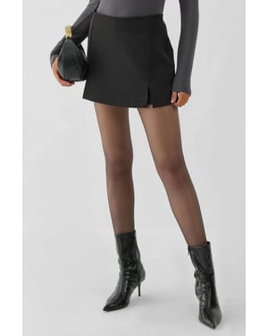 Hoge Taille Mini Skorts met Dubbele Splits