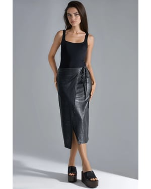Nepleren Midi Rok met Strikdetail