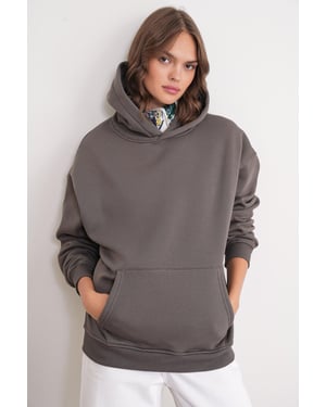 Oversized Hooded Sweatshirt met Zak