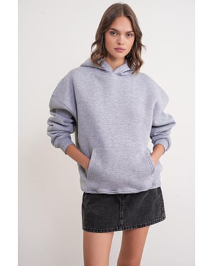 Oversized Hooded Sweatshirt met Zak