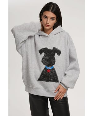 Overmaat Hoodie met Print