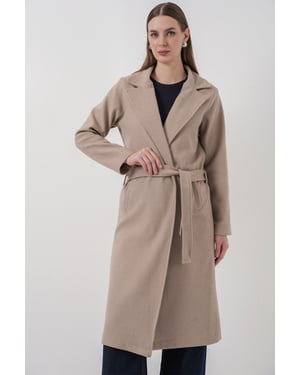 Dubbelzijdige Coat met Knoopsluiting en Textuur