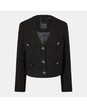 Women's Ted Baker Solid Patterned Hybrid Jacket in Black