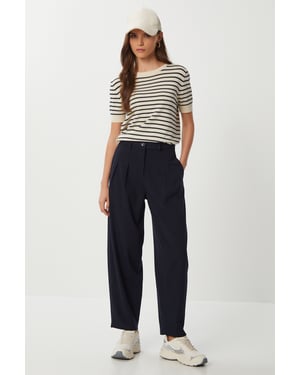 Hoge taille geplooide tailleursbroek