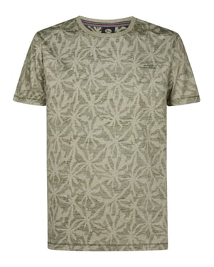 Petrol Industries - Heren T-shirt met all-over print Cromo - Groen