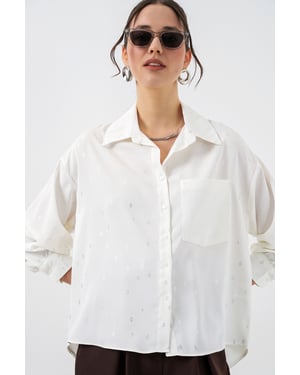 Oversized Lange Mouw Geprinte Shirt met Zak