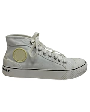 Stella McCartney hoge sneakers met logo-accent in wit canvas