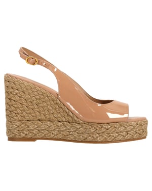 Stuart Weitzman Island slingback espadrillesandalen in beige lakleer