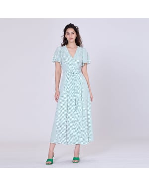 Polka stip flard shirt-jurk
