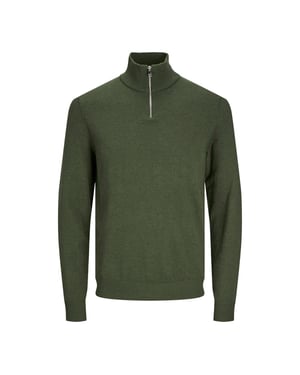Jack & Jones Trui Emil Knit Half Zip  Groen