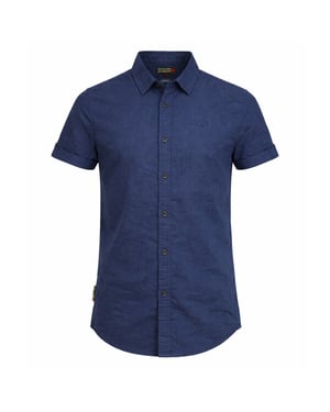 Norlund Overhemden Cran Linnen Shirt Blauw