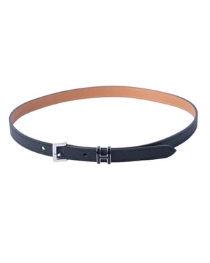 Hermès Pop H riem 15 mm zwart Epsom leer palladium hardware - jaren '20
