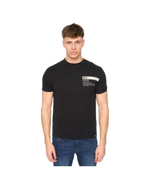 Duck and Cover Heren Tatick Geborsteld Katoenen T-Shirt (Zwart)