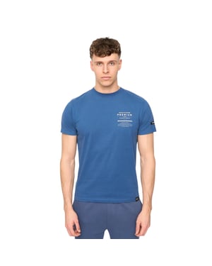 Duck and Cover Mannen Rayland Katoenen T-Shirt (Blauw)