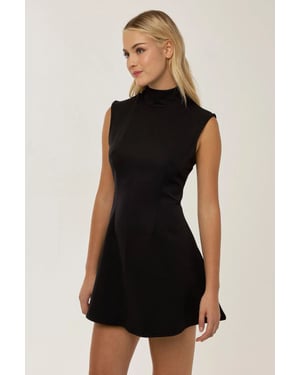 Halsloze Zwarte Mini-jurk