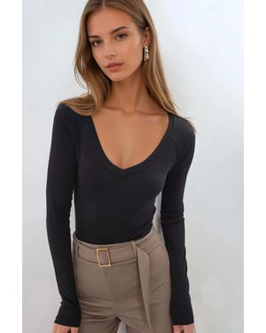 V-hals Langemouw Fitted Blouse