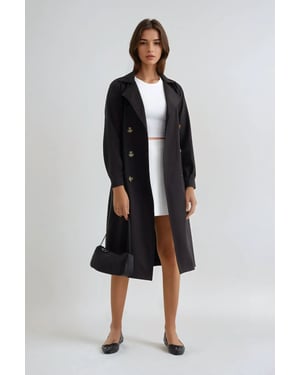 Dubbelzijdig Gordijn Trenchcoat met Ceintuur