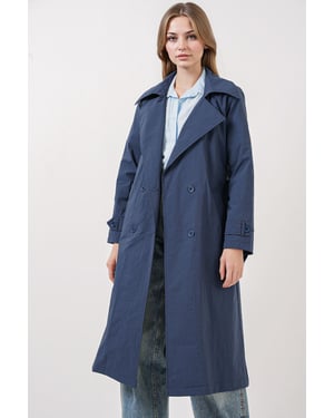Dubbelzijdige Lange Trenchcoat met Pocketen