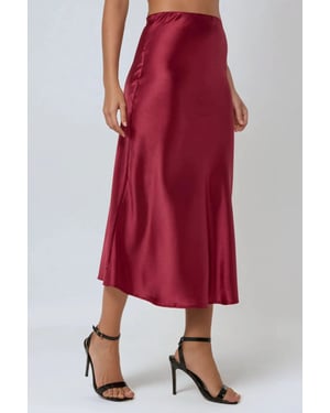 Hoge Taille Satijnen Midi Rok