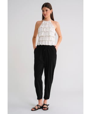Katoenen Joggingbroek met Touwtje in de Taille