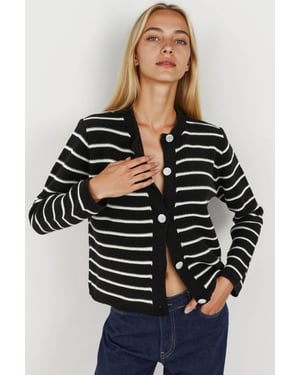 Geknoopte Gestreepte Cardigan