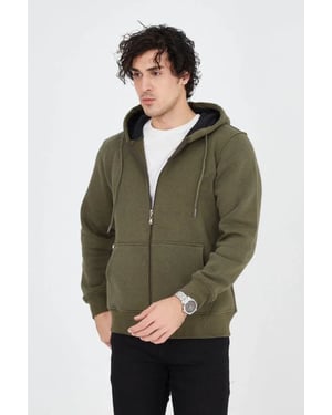 Met zak hooded ritscardigan